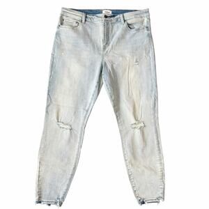 Pistola Arielle Distressed Skinny Jeans Light Wash Denim Stretch Splatter Sz 33